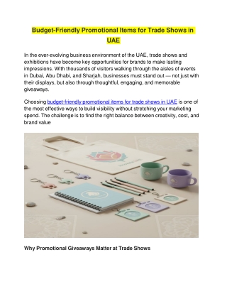 Budget-Friendly Promotional Items for Trade Shows in UAE