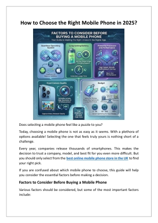 How to Choose the Right Mobile Phone in 2025