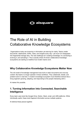 The Role of AI in Building Collaborative Knowledge Ecosystems