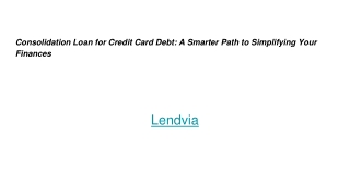 Consolidation Loan for Credit Card Debt