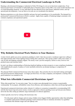 The Ultimate Guide to Affordable Commercial Electrical Services in Perth