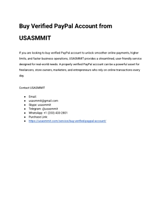Buy Verified PayPal Account from USASMMIT