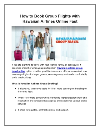 Hawaiian airlines group travel -  1-833-543-2021