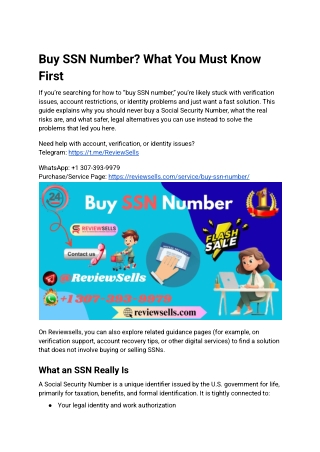 Buy SSN Number_ Read This First