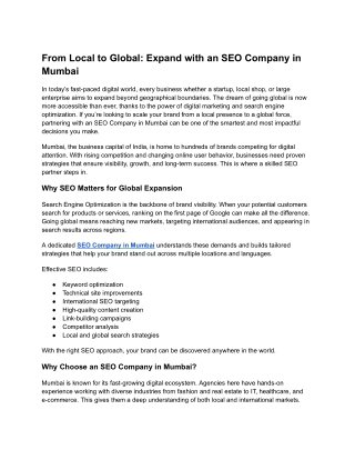 From Local to Global_ Expand with an SEO Company in Mumbai