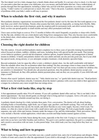First Dentist for Baby: What Parents Need to Know Before the Visit