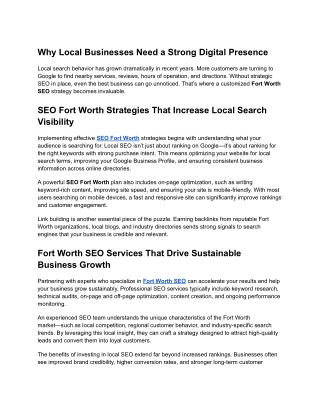 Why Local Businesses Need a Strong Digital Presence