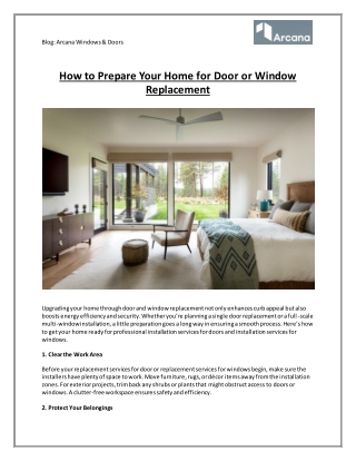 How to Prepare Your Home for Door or Window Replacement