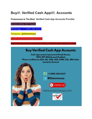 Get Verified Cash App Accounts Instantly | PvazoneUSA Cloud Platform