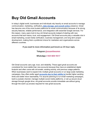 The Business Case for Acquiring Old Gmail Accounts Explained