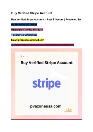 PvazoneUSA Cloud Services: Trusted Verified Stripe Accounts for Sale