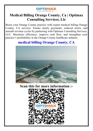 Medical Billing Orange County, Ca  Optimax Consulting Services, Llc