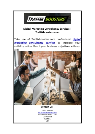 Digital Marketing Consultancy Services  Traffikboosters.com