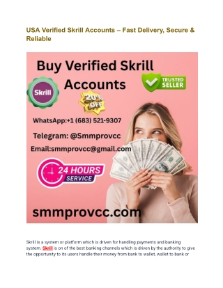 Trusted Verified Skrill Accounts (US & Global) — Low Price, Secure