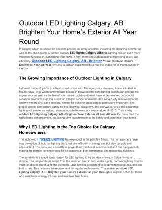 Best Outdoor LED Lighting Calgary, AB | Professional Lighting Services