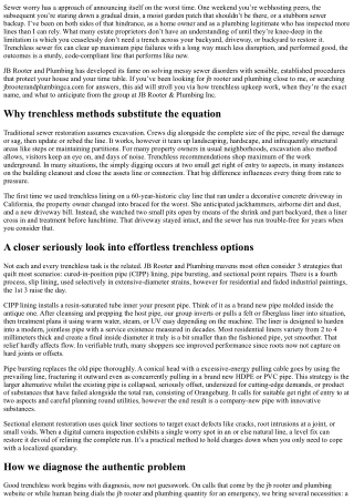 Trenchless Sewer Repair with JB Rooter and Plumbing Services