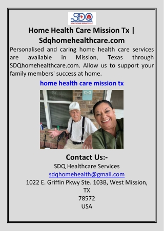 Home Health Care Mission Tx  Sdqhomehealthcare.com