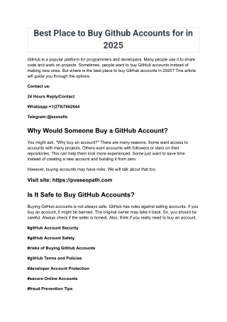 Best Place to Buy Github Accounts for in 2025