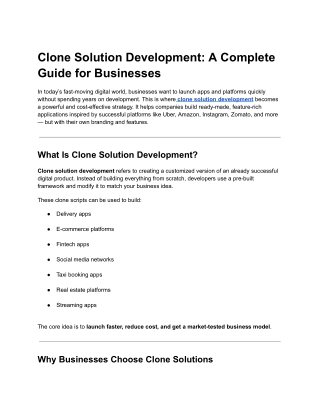 Clone Solution Development_ A Complete Guide for Businesses