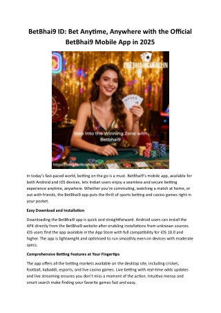 BetBhai9 Mobile App in 2025