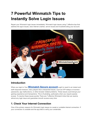 7 Powerful Winmatch Tips to Instantly Solve Login Issues