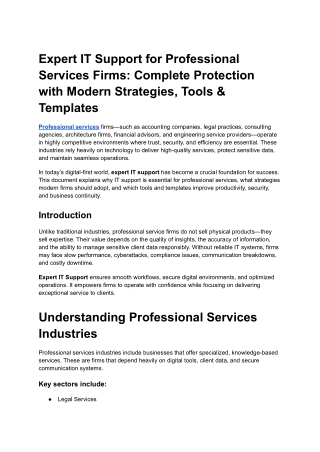 Expert IT Support for Professional Services Firms | Secure & Smart Solutions