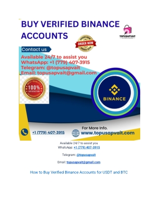 How to Buy Verified Binance Accounts That Are Legit and  truseted