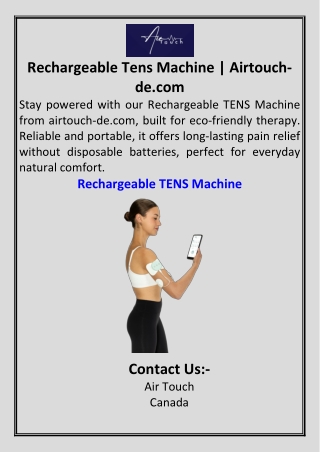 Rechargeable Tens Machine  Airtouch-de.com