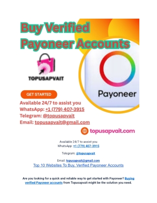Top 10 Websites To Buy, Verified Payoneer Accounts
