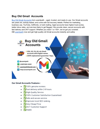 Best Way to Purchase Old Gmail Accounts Safely