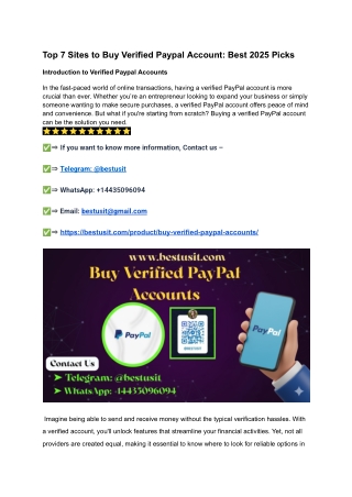 Top 7 Sites to Buy Verified Paypal Account_ Best 2025 Picks