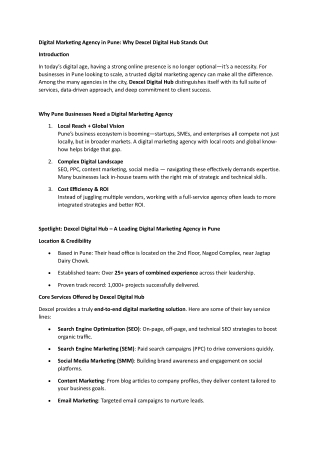 Digital Marketing Agency in Pune | Dexcel Digital Hub – ROI-Driven Growth