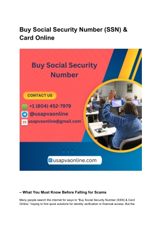 Buy Social Security Number (SSN) & Card Online