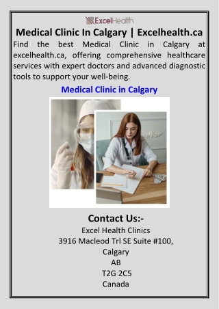 Medical Clinic In Calgary  Excelhealth.ca