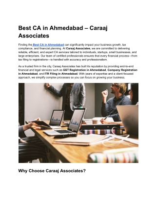 Best CA in Ahmedabad – Caraaj Associates