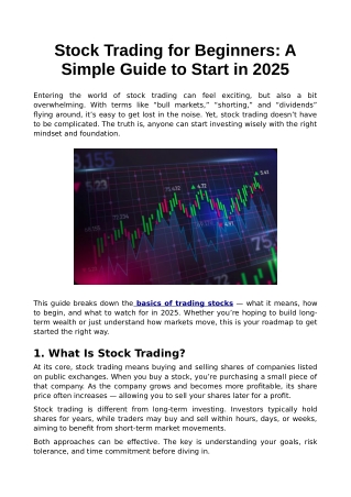 Stock Trading for Beginners: A Simple Guide to Start in 2025