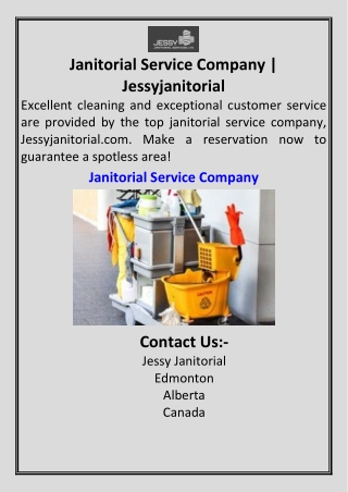 Janitorial Service Company Jessyjanitorial