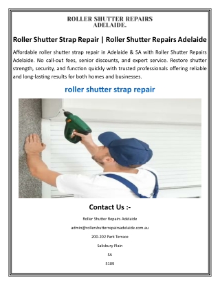 Roller Shutter Strap Repair Roller Shutter Repairs Adelaide