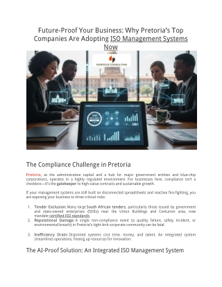 Why Pretoria’s Top Companies Are Adopting ISO Management Systems Now