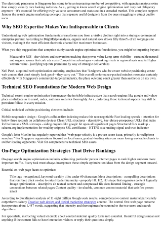 The Role of SEO in Freelance Web Design Success in Singapore