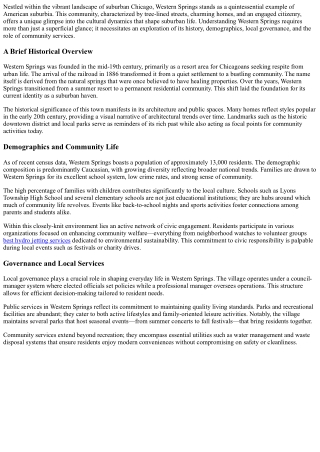 The Heart of Suburbia: Understanding the Cultural Fabric of Western Springs