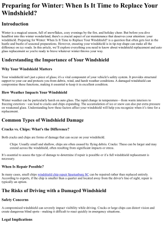 How to Get Hired in the windshield chip repair Spartanburg SC Industry