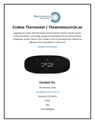 Ecobee Thermostat | Thewirelesscircle.ae