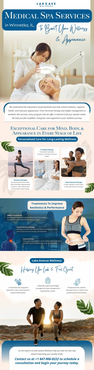 Medical Spa Services in Winnetka, IL to Boost Wellness
