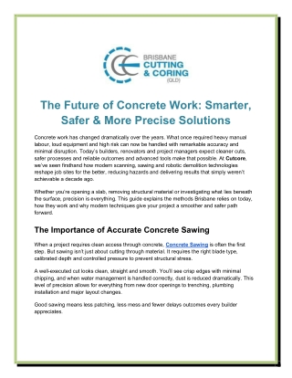 The Future of Concrete Work Smarter, Safer and More Precise Solutions