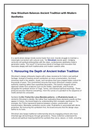 How Shivoham Balances Ancient Tradition with Modern Aesthetics