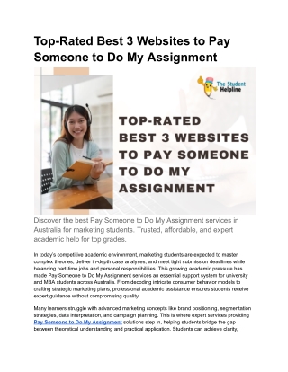 Top-Rated Best 3 Websites to Pay Someone to Do My Assignment