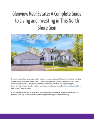 Glenview Real Estate_ Your Premier Opportunity on Chicago’s North Shore