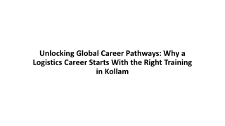 logistics courses in kollam