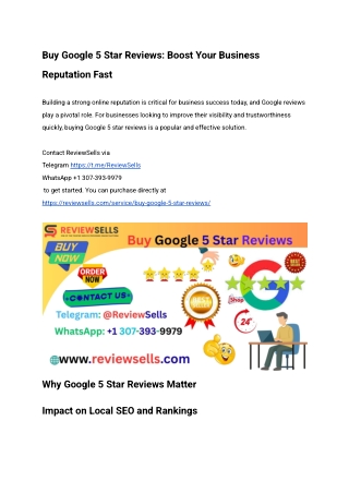 Buy Google 5 Star Reviews_ Boost Your Business Reputation Fast